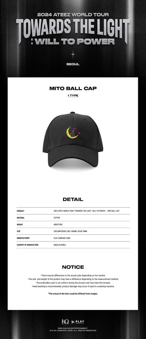 *EXCLUSIVE* ATEEZ [TOWARDS THE LIGHT : WILL TO POWER ] MITO BALL CAP